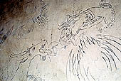 Ladakh - Tikse gompa, wall paintings of the gonkang 